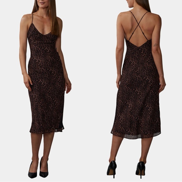 Bardot Dresses & Skirts - NWT Bardot Leopard Slip Midi Dress